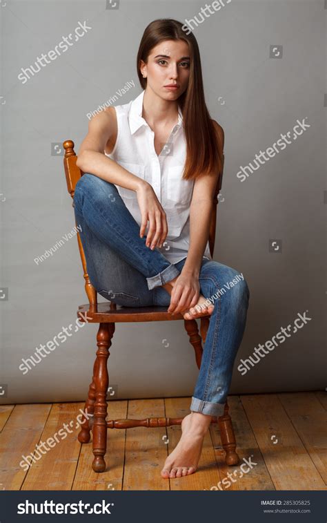 Beautiful Brunette Fashion Model Posing Studio Stock Photo Shutterstock