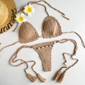 Crochet Bikini Pattern PDF Files On English For Size XS XXL Crochet Patterns Thong Swimsuit Etsy
