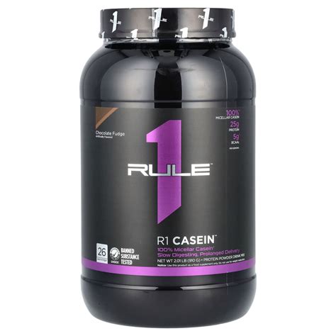 Rule One Proteins R Casein Protein Powder Drink Mix Chocolate Fudge