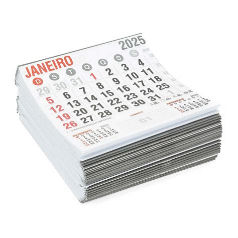 Bloco de Calendário Comercial 2025 21x22 5cm 10 Un Shopee Brasil