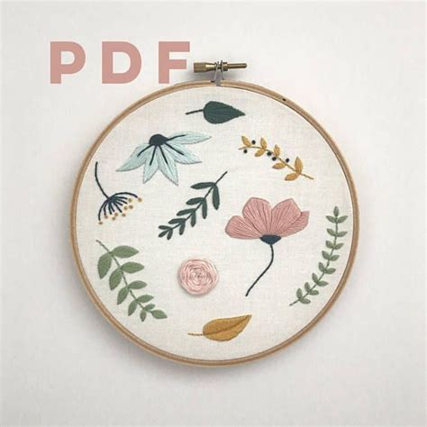 Beginner Embroidery Sampler Pattern And Kit Options Floral