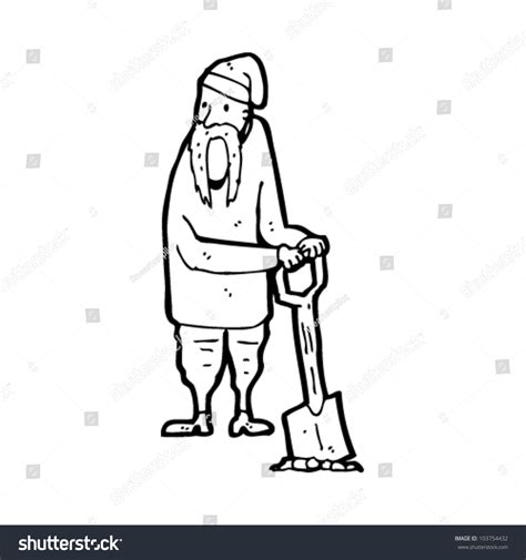 Cartoon Digging Peasant Stock Vector Illustration 103754432 Shutterstock