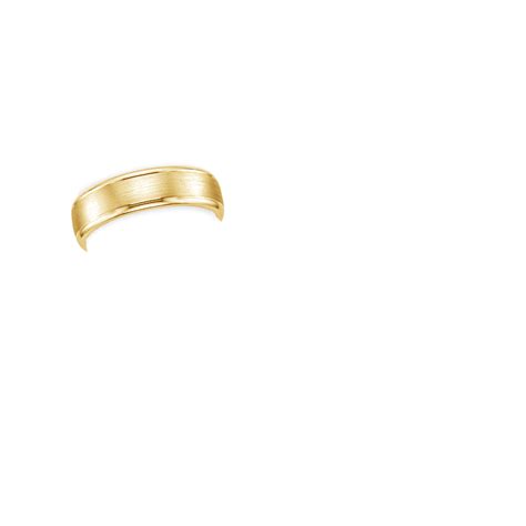 Mm Beveled Edge Matte Wedding Ring With Grooves In K Yellow Gold