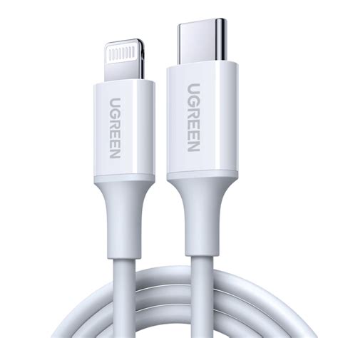 White Ugreen Mfi Type C To Lightning Pd Fast Charge M Charging Cable