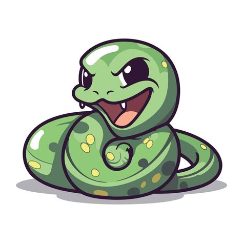 Smiling Snake Character Cartoon Style Vector Illustration Isolated On