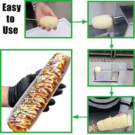 Potato Twister Tornado Slicer Cutter Vegetable Spiral Machine Stainless