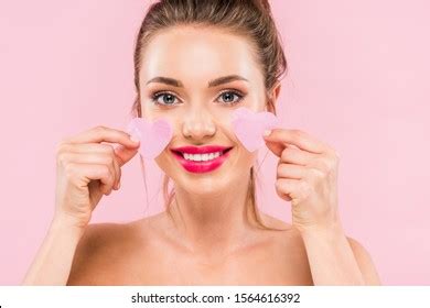 Happy Naked Beautiful Woman Pink Lips Stock Photo Shutterstock