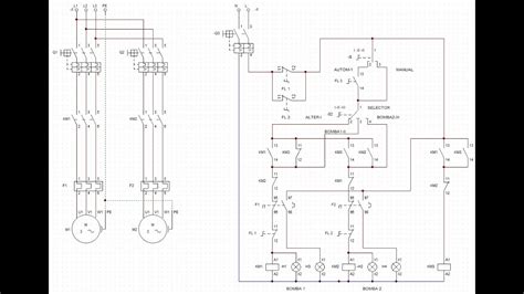 Alternancia de 2 Bombas con Relés Manual y Automático Controles