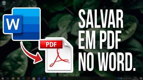 Como Salvar Um Documento Do Microsoft Word Em Pdf Youtube