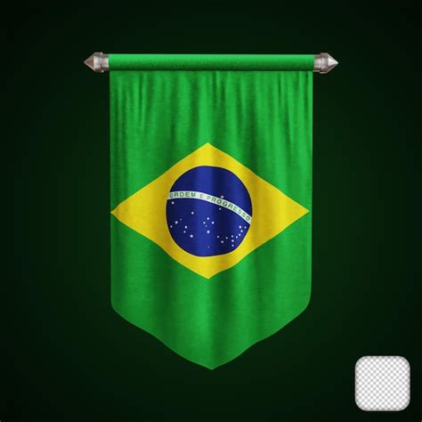 Galhardete bandeira do brasil ilustração 3d PSD Premium