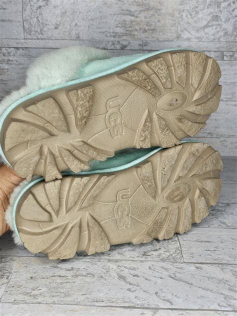 UGG COQUETTE SKY TURQUOISE SUEDE SHEEPSKIN SLIPPERS Gem