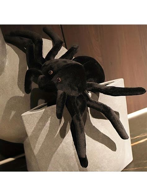 gigante negro araña felpa súper suave Peluche vintage Halloween dulce