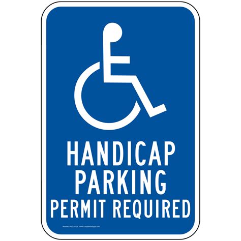 Ada Sign Or Label Handicap Parking Permit Required Made In Usa