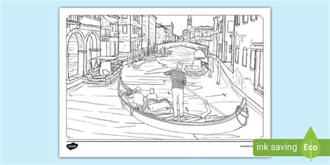 Gondola Ride In Venice Colouring Teacher Made Twinkl