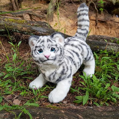 White Tiger Cub Sample Realistic Stuffed Animal Toy Etsy