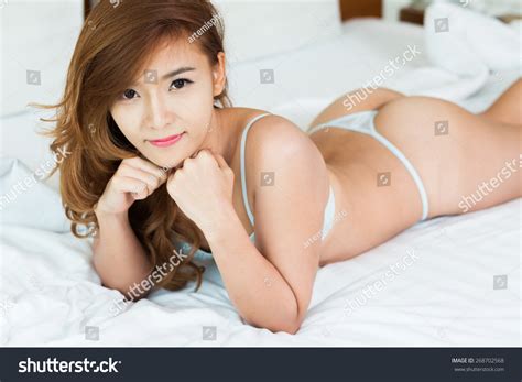 Sexy Asian Woman Lingerie Wearing Thong Stock Photo Shutterstock