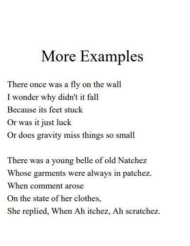 Limerick Poem - 30+ Examples, Format, How to Write, PDF