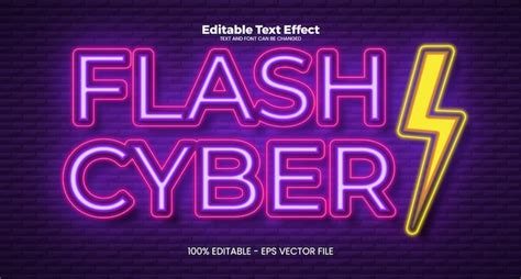 Effet De Texte Modifiable Flash Cyber Dans Un Style N On Moderne