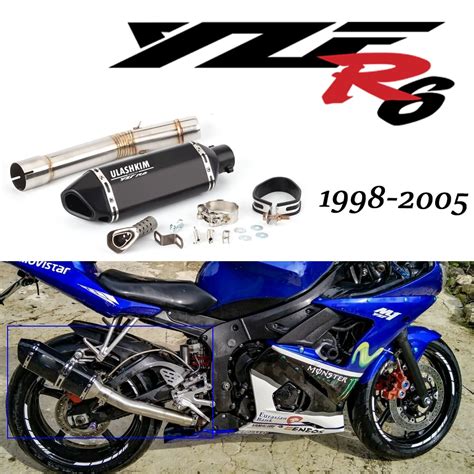 R Motorcycle Stainless Steel Exhaust Escape Muffler Middle Link Pipe