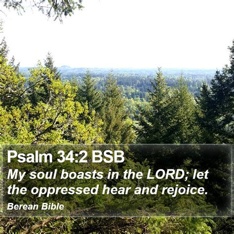 Psalm Bsb My Soul Boasts In The Lord Let The Oppressed