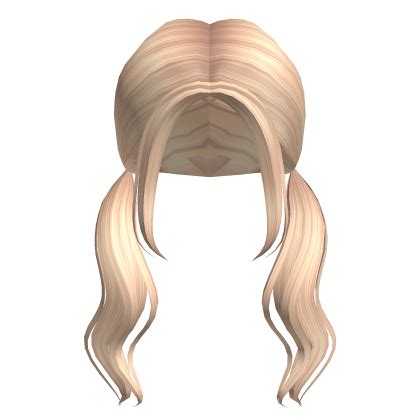 Aesthetic Wavy Low Piggytails In Blonde Roblox ID Code