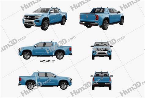 Volkswagen Amarok Double Cab Aventura Blueprint Template Dmodels