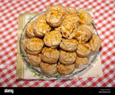 Group Of Fresh Traditional Hungarian Country Food Homemade Pogacsa