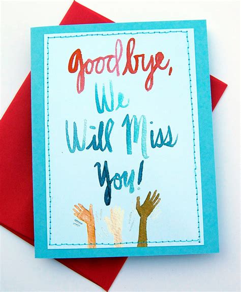 Good Bye! Will miss you! | Diy goodbye cards, Farewell cards, Goodbye cards 