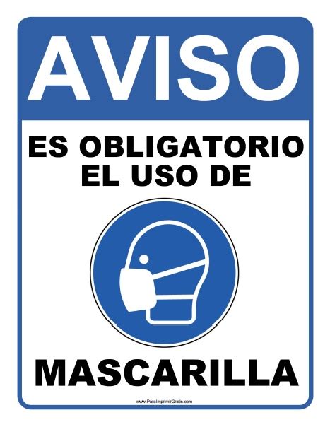 Plantilla De Cartel Para Uso Obligatorio De Mascarillas Postermywall