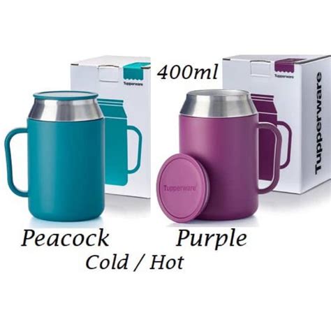 Tupperware Insulated Mug 400ml Hot Cold Water Coffee To Go 490ml