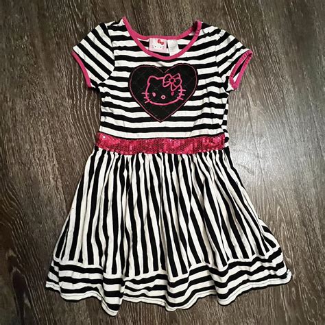 Hello Kitty Pink and Black Dress | Depop