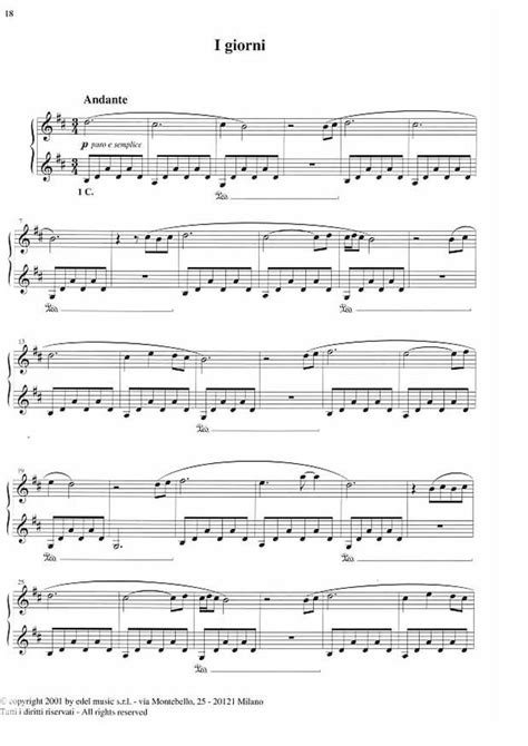 I Giorni Free Sheet Music By Einaudi Pianoshelf