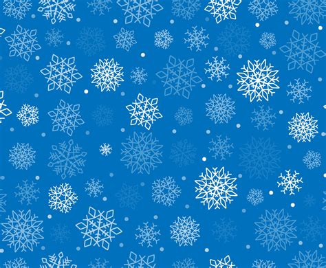 Seamless White Frosty Snowflakes on Blue Background