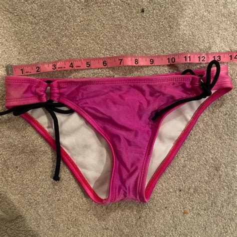 Y2k Vintage Trashy Hot Pink Bikini Bottom With Gem Depop