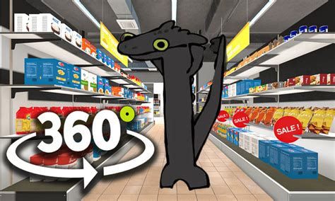 Toothless Dragon Dancing In The Supermarket 4k Vr 360° Video