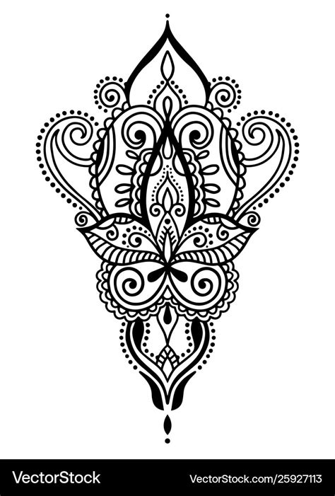 Ethnic paisley hand draw tattoo design henna Vector Image