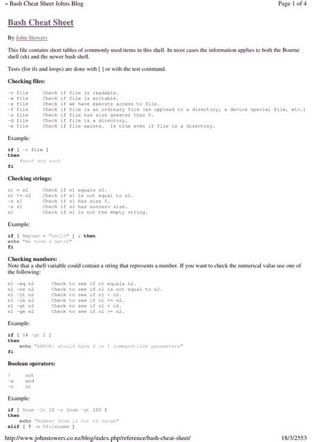 Bash Cheat Sheet John Stowers Download Printable Pdf Templateroller