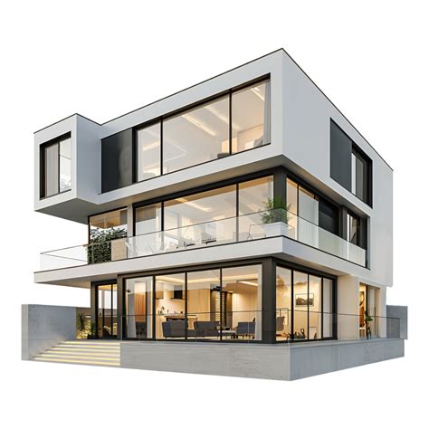 Real Estate Luxury Residential or Commercial Building on Transparent