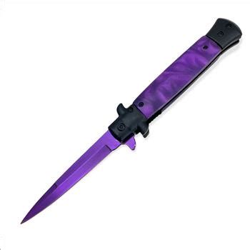 Folding Knife Black & PURPLE Pearl With PURPLE Blade | Property Room