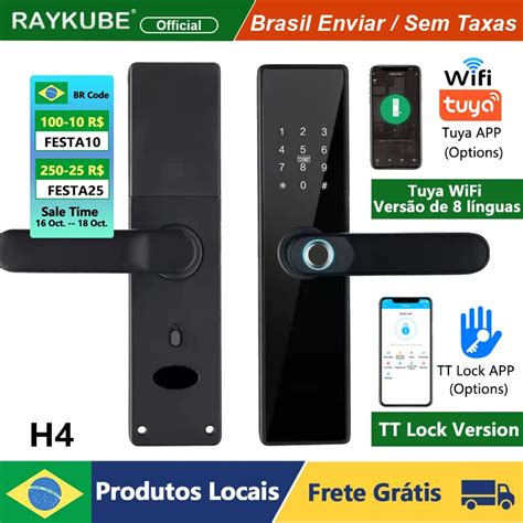 Raykube H Eletr Nico Digital Door Lock Tuya Smart Lock Wi Fi Tt Lock