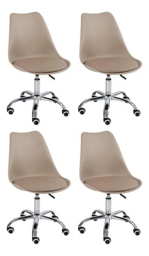 Kit Cadeiras Escrit Rio Tulipa Saarinen Girat Ria Nude Mercadolivre