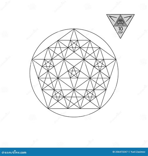 Sacred Geometry Vector Illustration Isolated On White Sacred Geometry