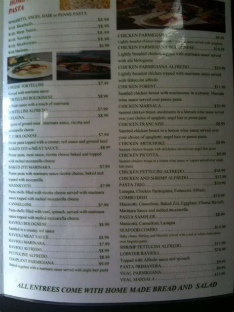 Menu at bella roma pizzeria, Clute