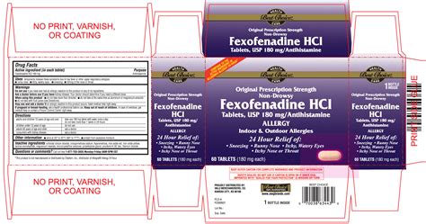 Fexofenadine Hcl Information, Side Effects, Warnings and Recalls