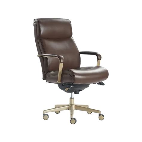 La Z Boy Melrose Ergonomic Bonded Leather Swivel Executive Chair Brown