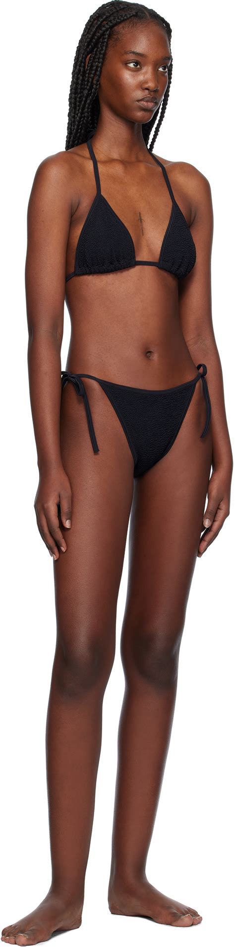 Hunza G Gina Triangle Bikini Set In Black Modesens