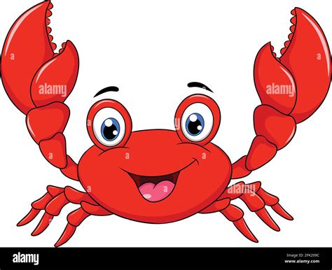 Cute Happy Crab cartoon illustration Stock Vector Image & Art - Alamy