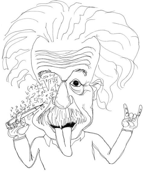 Dibujos De Lindo Albert Einstein Para Colorear Para Colorear Pintar E