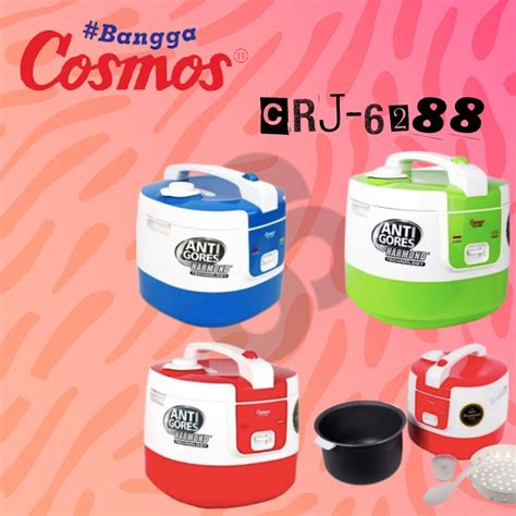 Jual Cosmos Harmond CRJ 6288 CRJ6288 Rice Cooker 2 L Red Green Blue