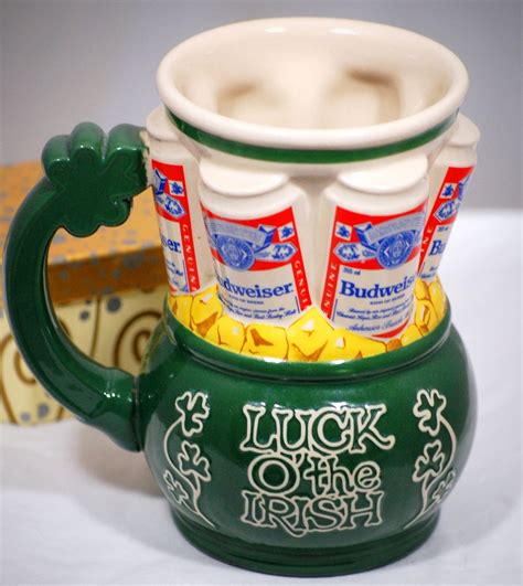 Luck Of The Irish Budweiser Shamrock Beer Stein Beer Mugs Beer